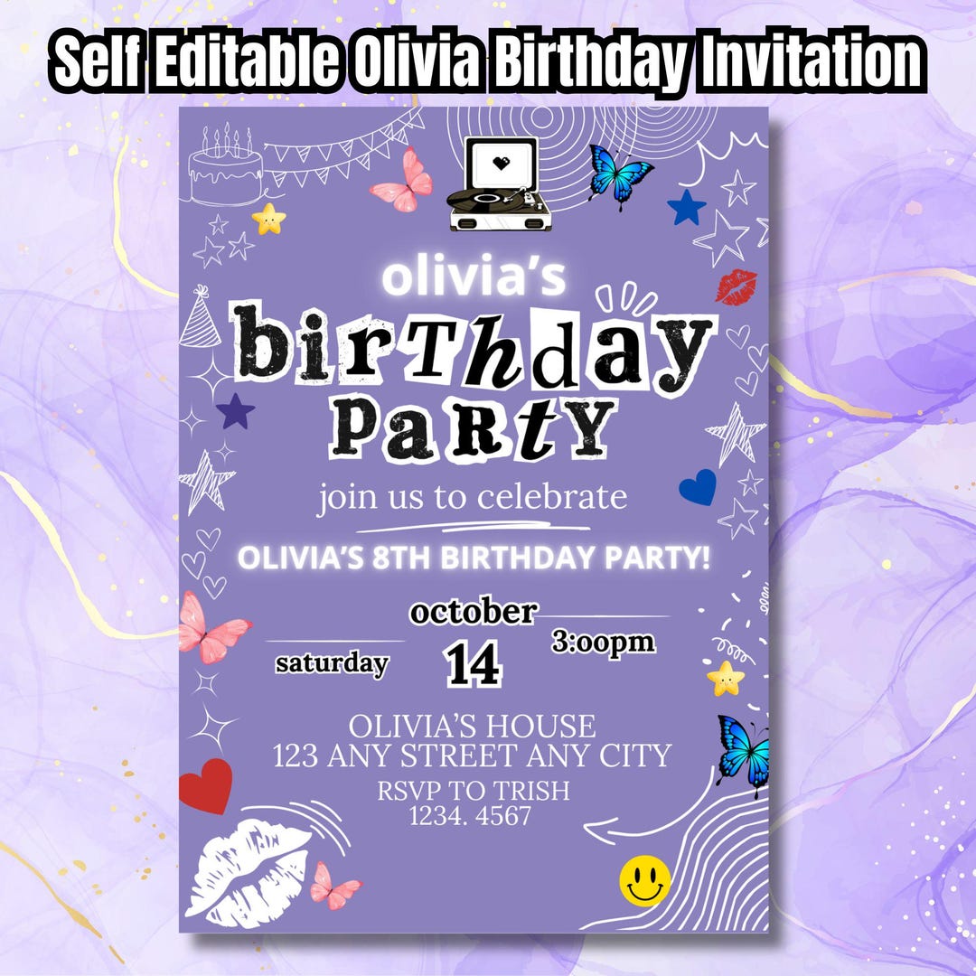 Olivia Invitation Rodrigo Birthday Party Invite Olivia Rod Theme olivia-invitation-rodrigo-birthday-party-invite-olivia-rod-theme