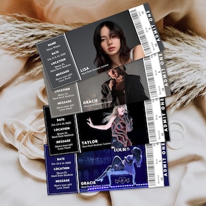 Bearbeitbare Konzertkartenvorlage | Benutzerdefinierte druckbare Ticket | DIY Event Ticket Geschenk Idee | Canva Template für personalisierte Konzertkarten