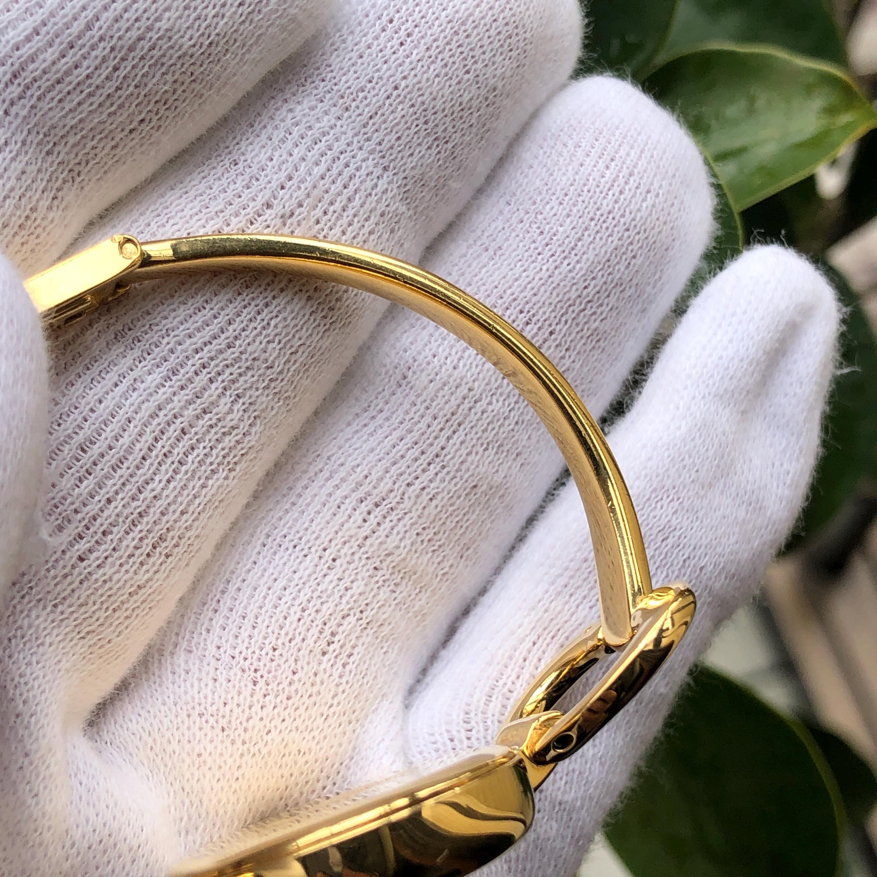 RARE VINTAGE GUCCI 1600 Gold Plated Bangle Type Horsebit 