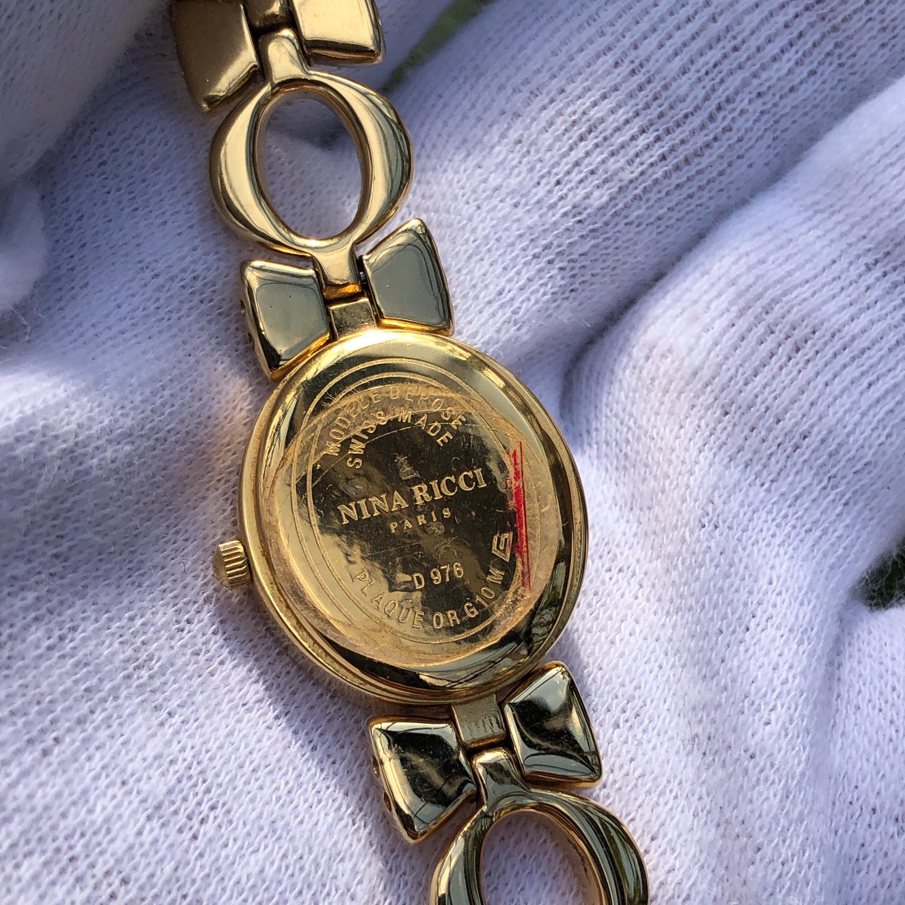 Vintage Nina Ricci Gold-toned Ribbon Link Watch: Petite  display picture 1