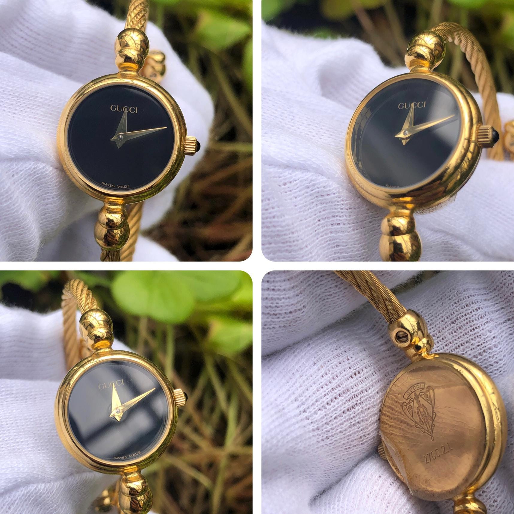 RARE VINTAGE GUCCI 2700.2.L Series Flexible Twisted Bangle Type