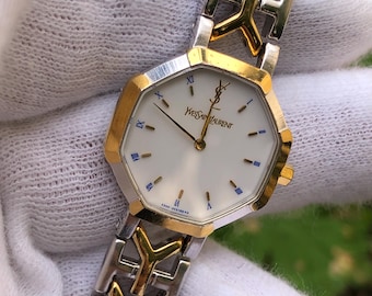 RARE Vintage YSL Yves Saint Laurent Octagon Dual Toned
