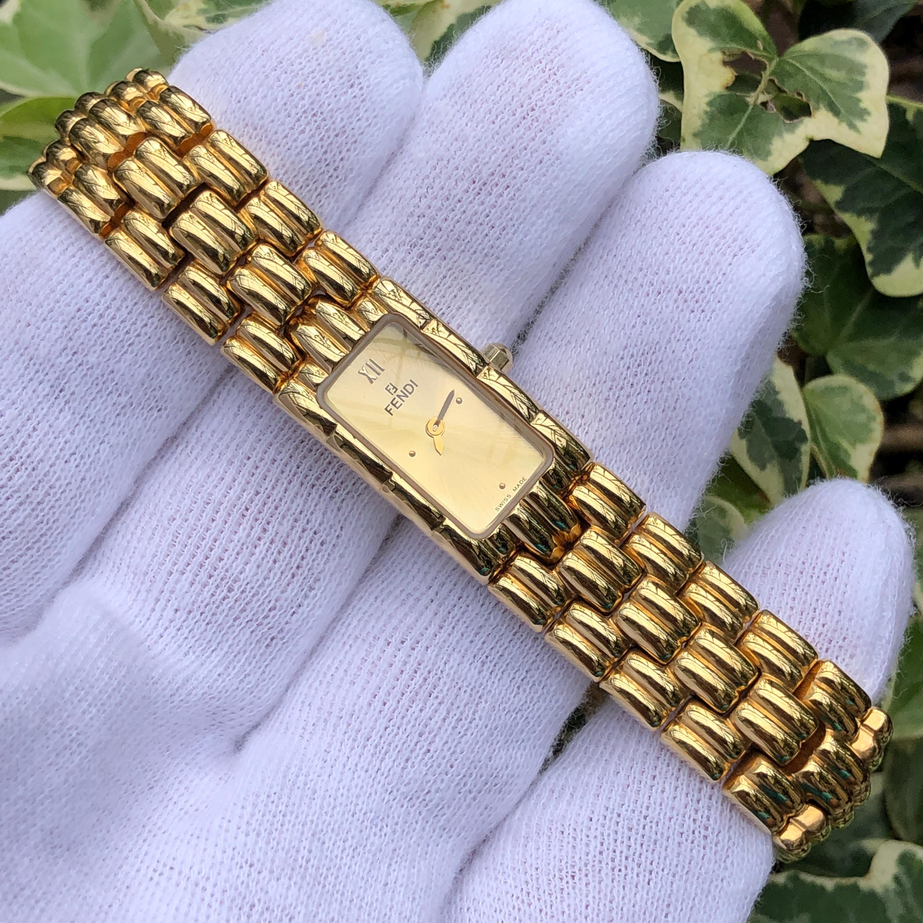 Reserved RARE Vintage FENDI Orology 670L Golden Dial Gold Plated
