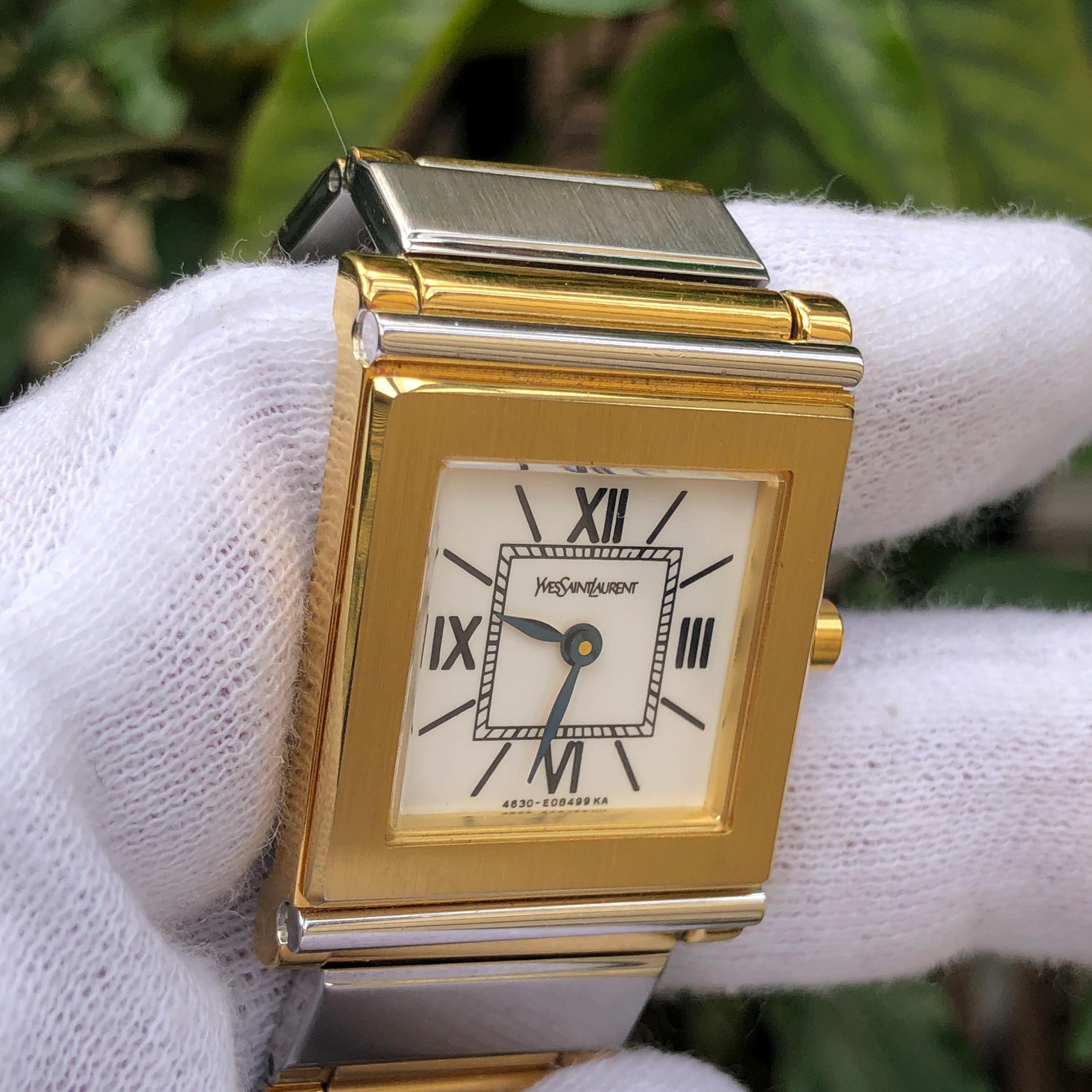 RARE Vintage YSL Yves Saint Laurent Tank 2.5cm Case Face Dual