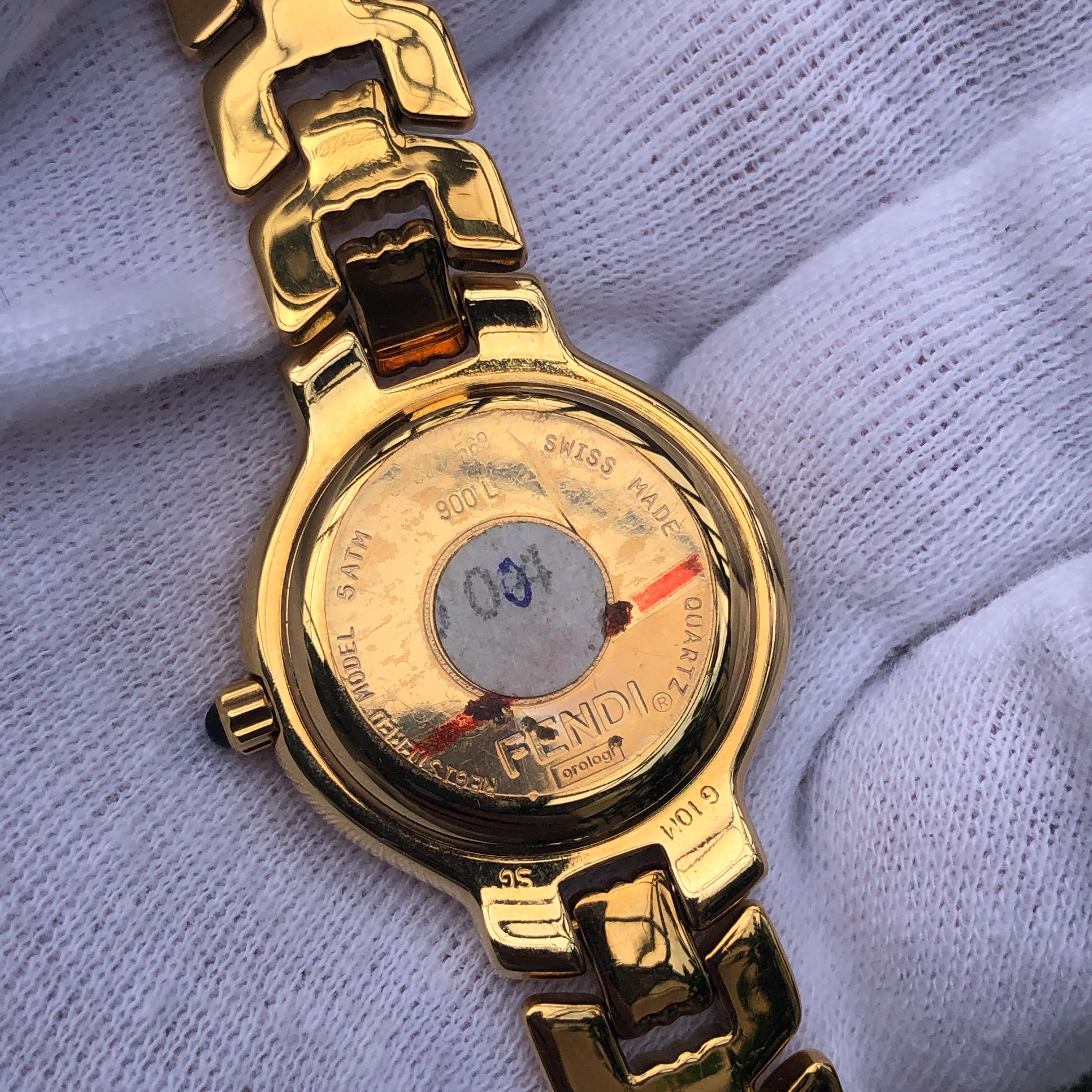 FENDI 時計 Vintage Fendi 900L Gold Plated Watch: White Dial, Box & Papers - Etsy