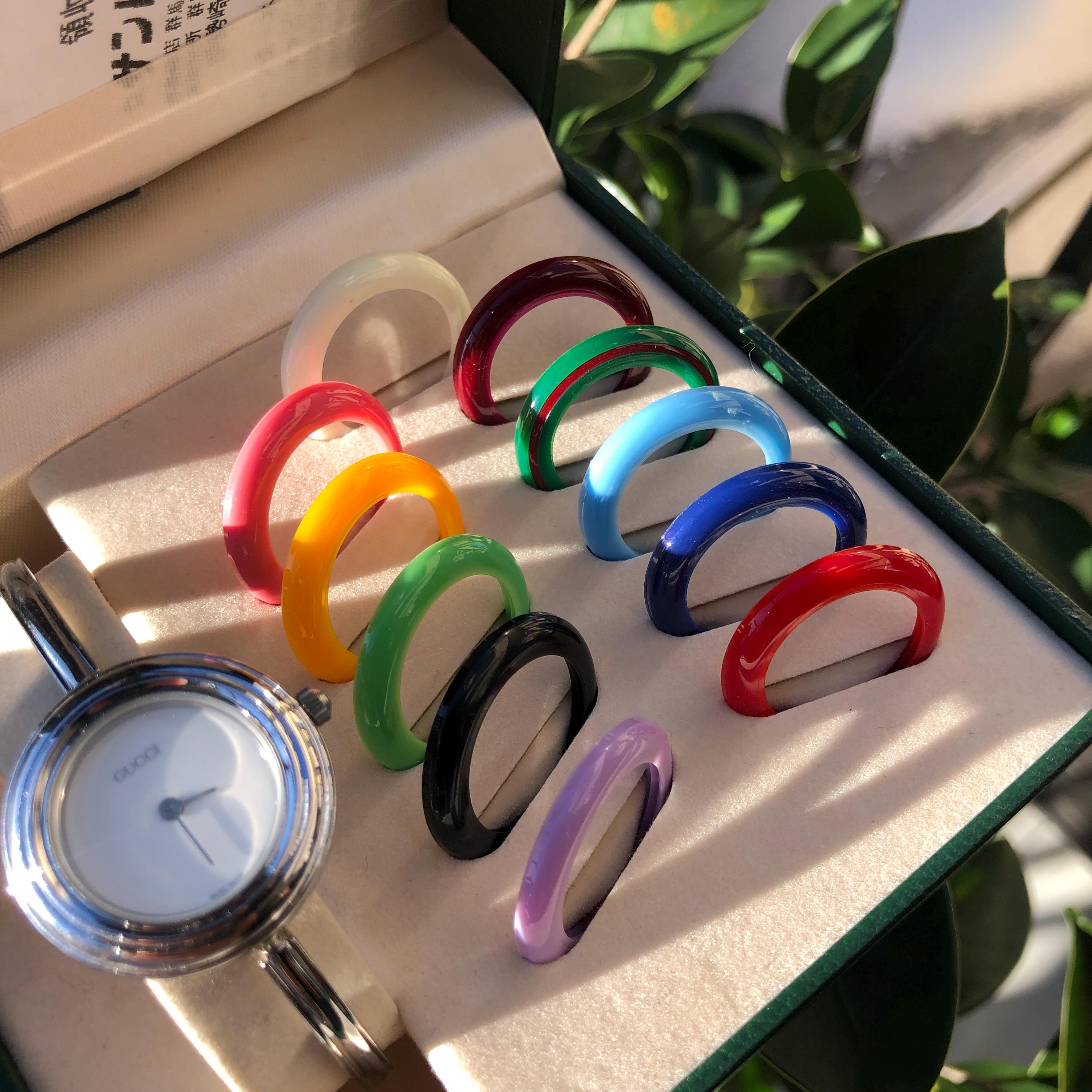 Gucci Watch with Colorful Bezel Set Gucci Interchangeable Colored Face Watch – Tarin Thomas main image 3