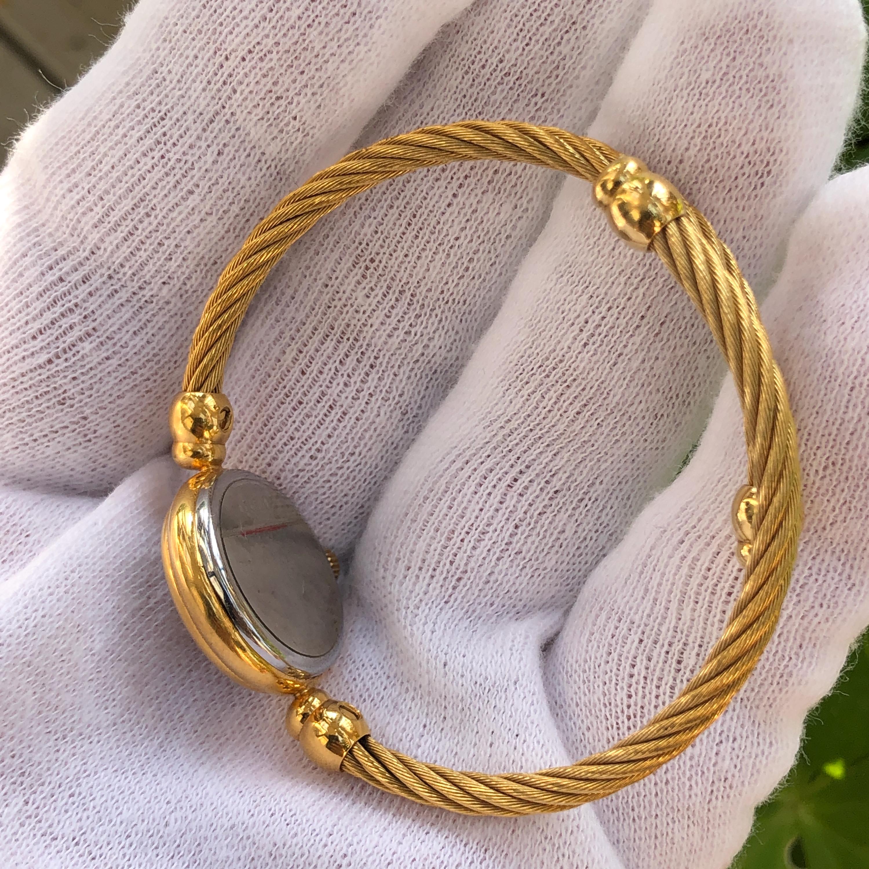 VINTAGE GUCCI 2047 Series Flexible Twisted Bangle Type Gold Plated