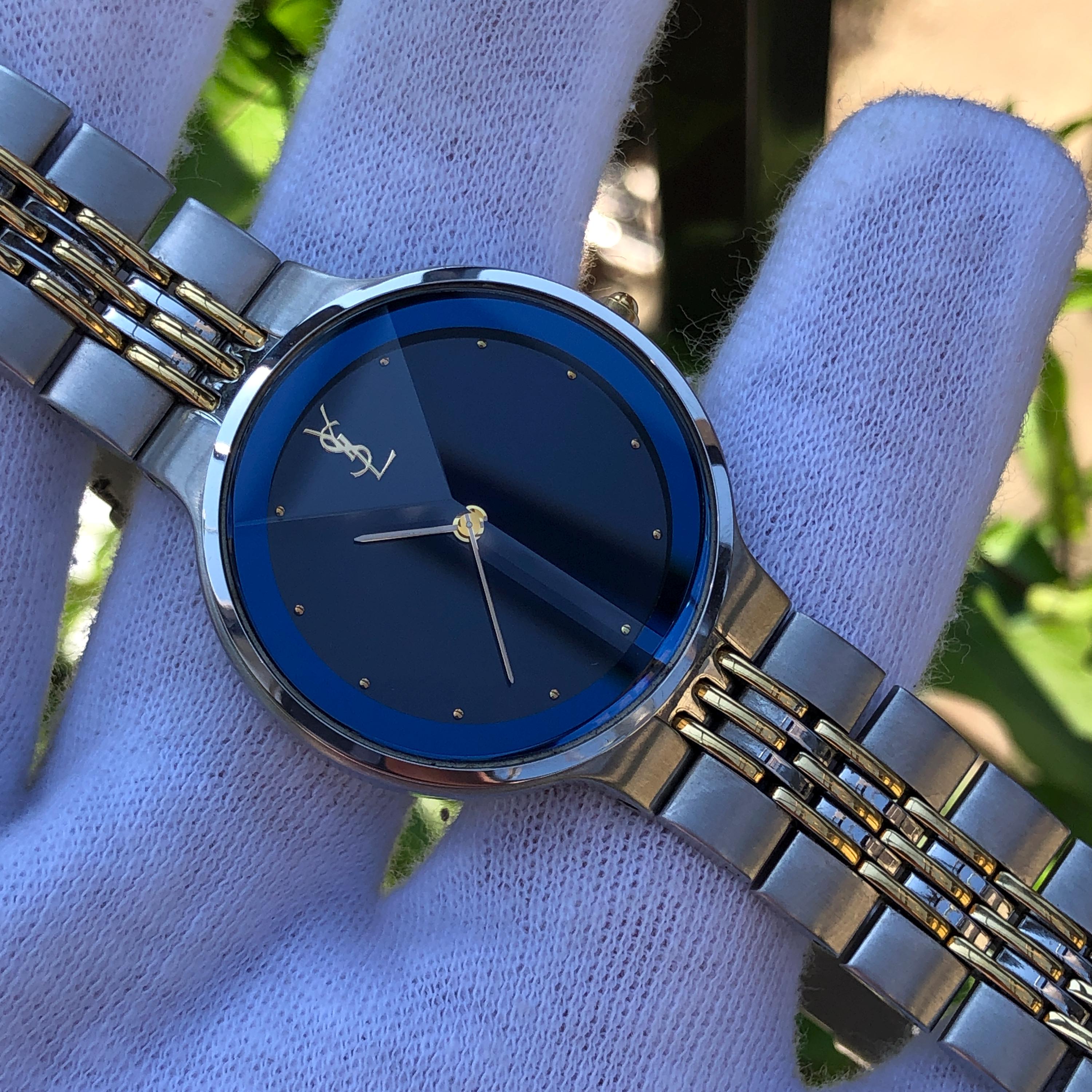 Reserved Rare Vintage YSL Yves Saint Laurent Watch: Blue Dial