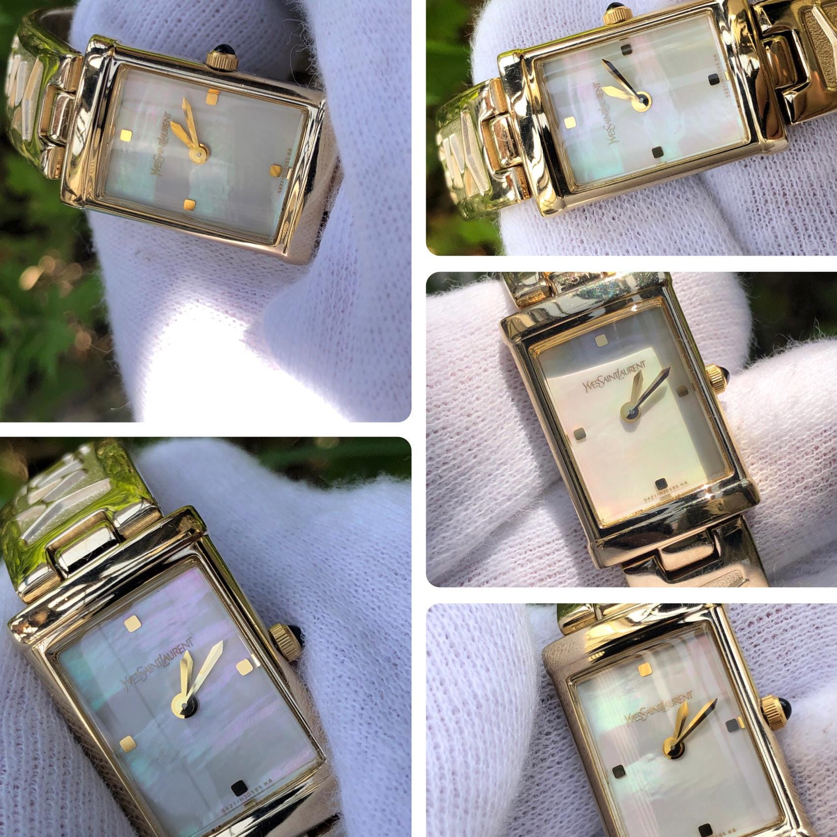 Reserved Vintage YSL Yves Saint Laurent Mother of Pearl Gold