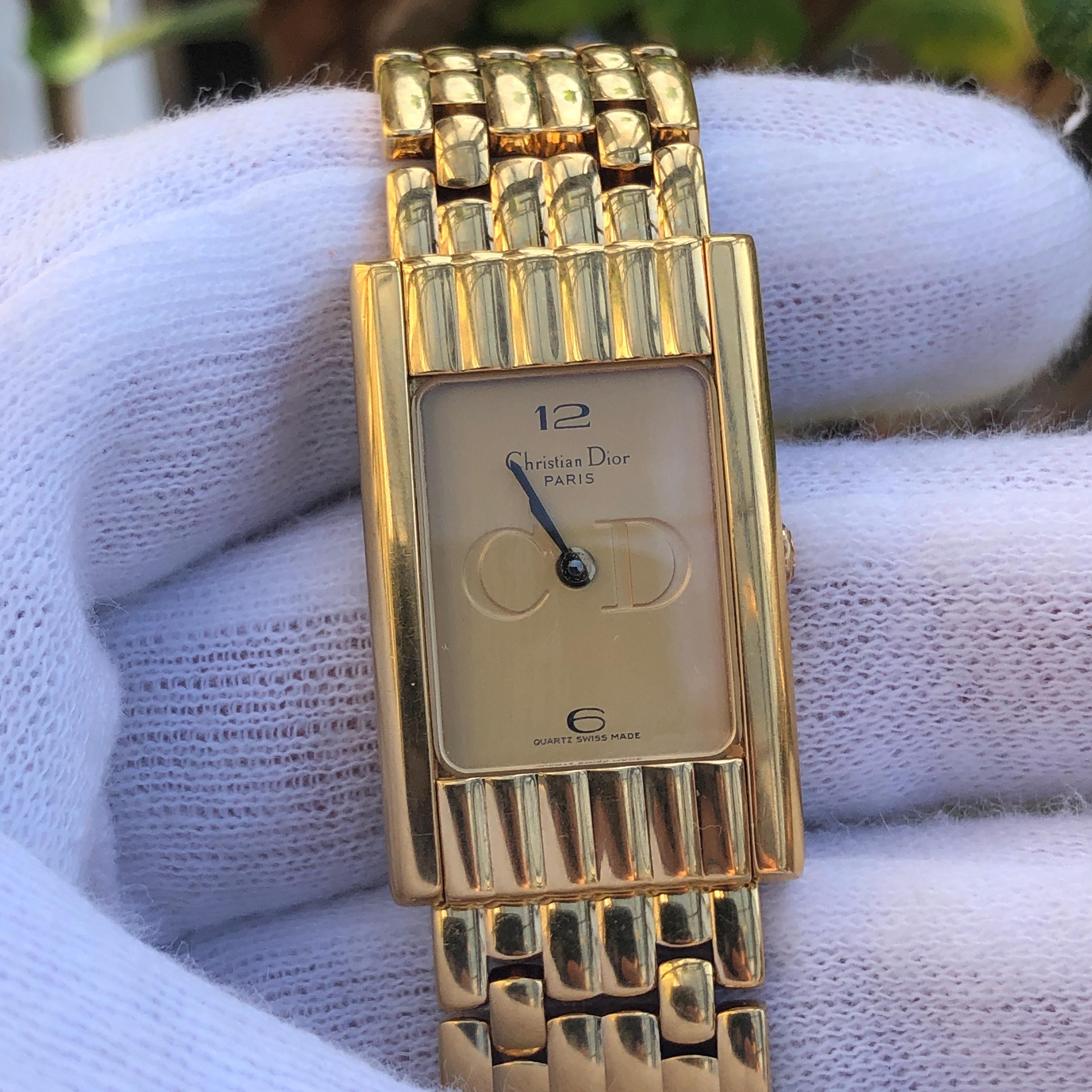 ChristianDior　腕時計　ゴールド Vintage Christian Dior Gold Plated Bracelet Watch: CD Golden Dial