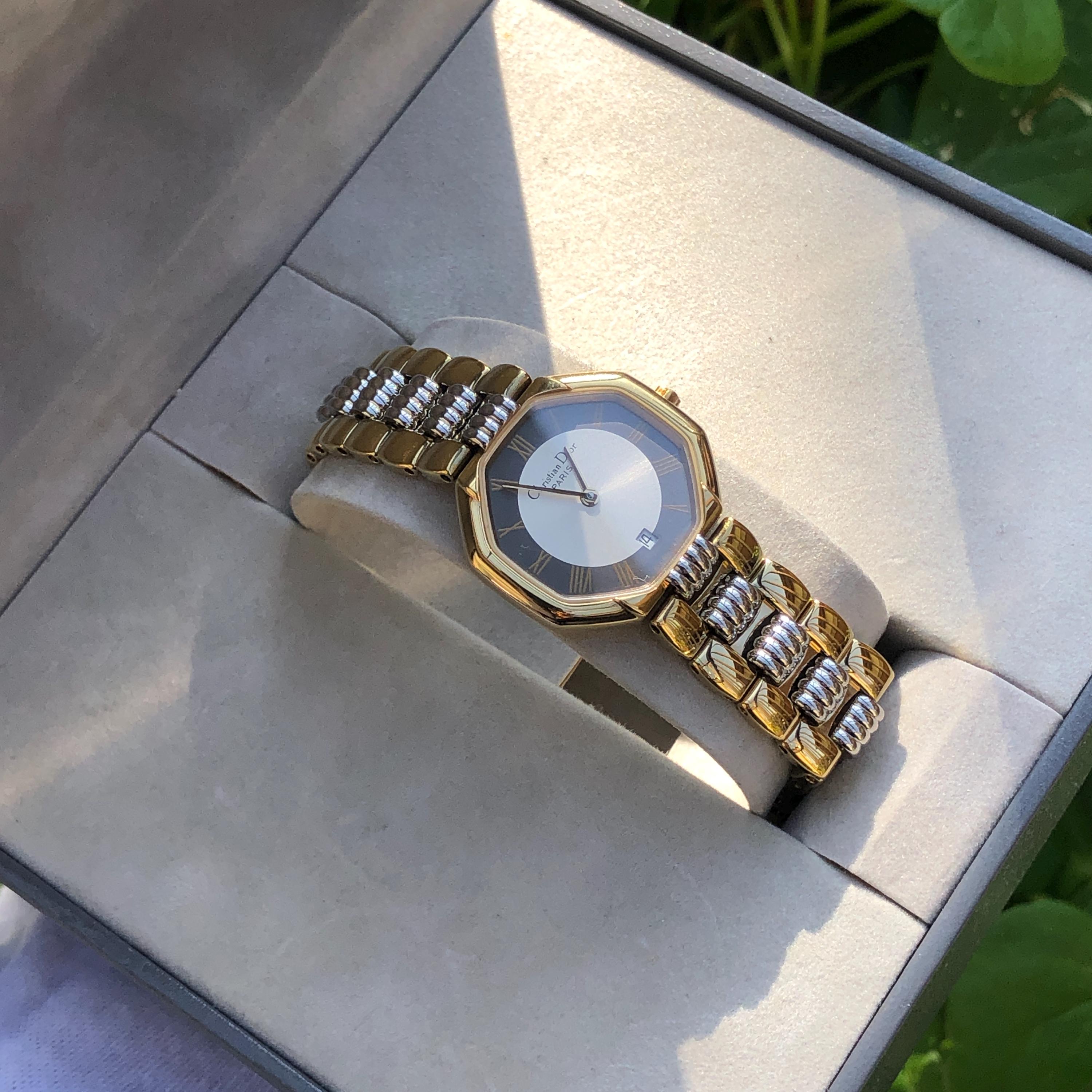 Christian Dior Golden Octagon Classic Watch With Box - Etsy