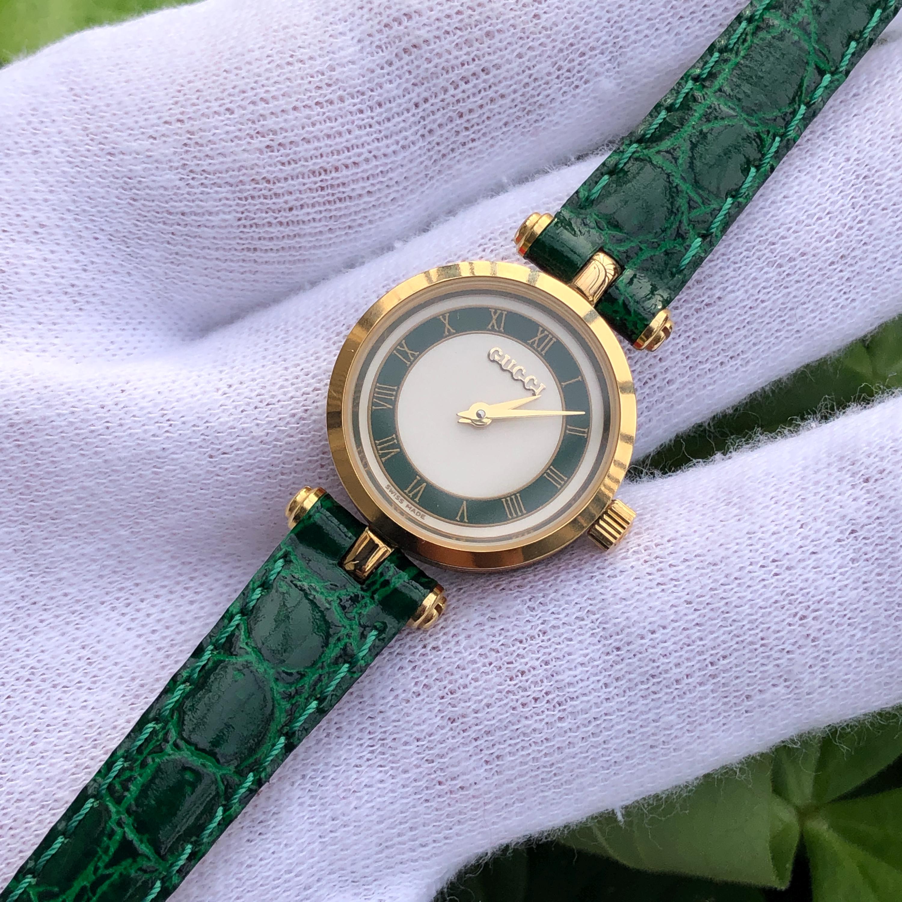 GUCCI 2000L Stacked Case sherry line green straps WTS/WTT] Vintage Men main image 2