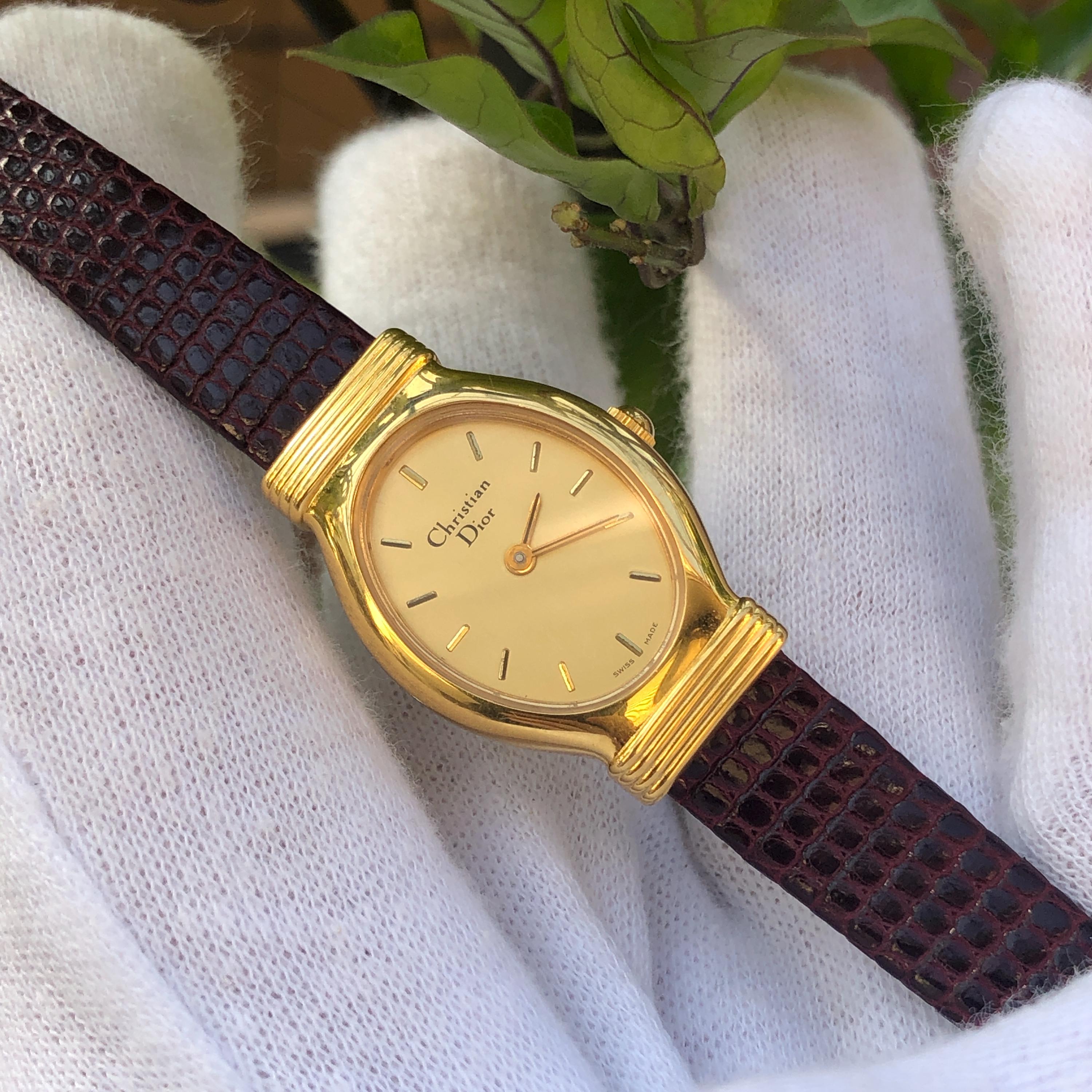 AUTHENTIC RARE VINTAGE DIOR GOLD WATCH Vintage Christian Dior Gold-Plated Ladies main image 4