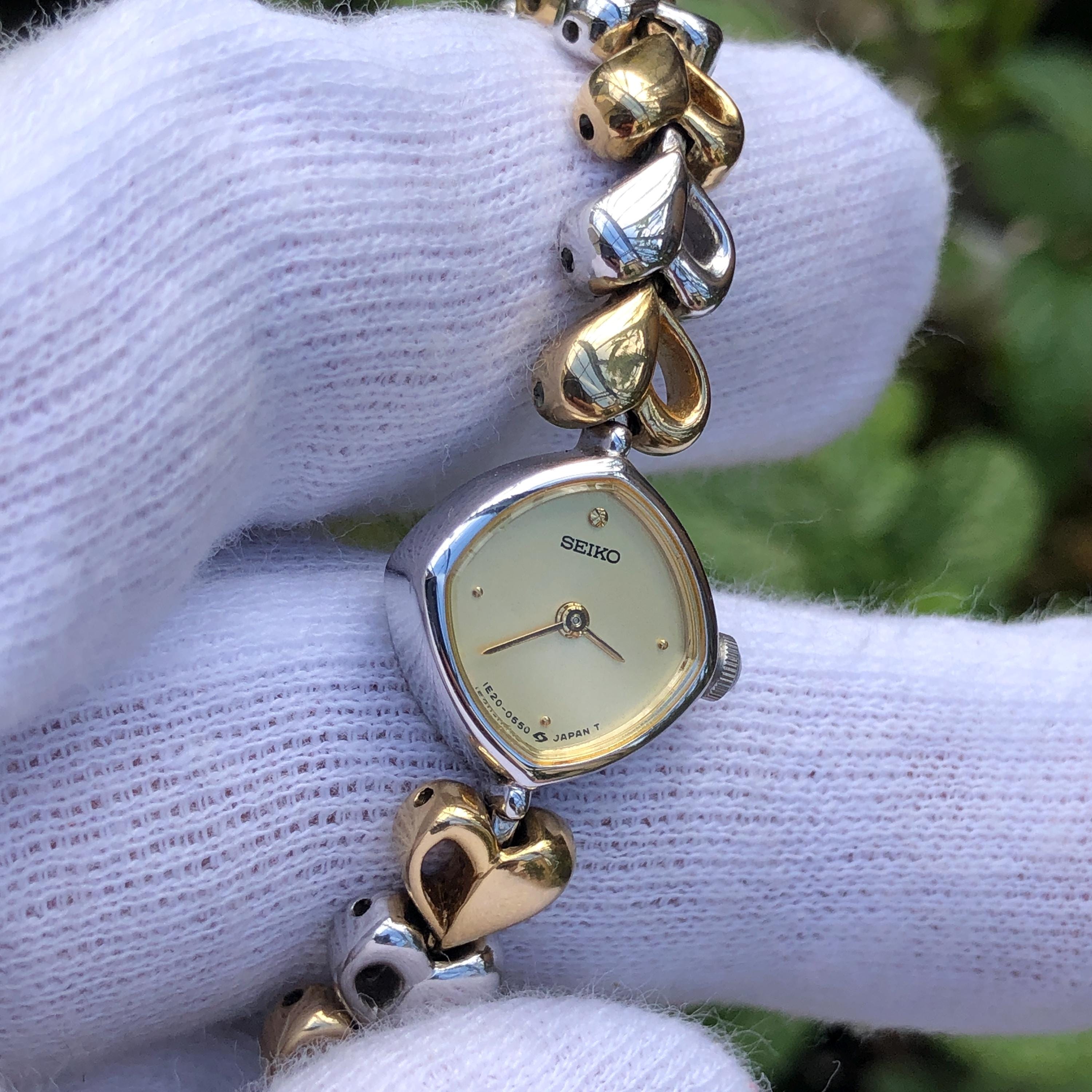 Dainty seiko bracelet watch SEIKO Dainty 1990s Gold-Plated Wish Bone Ladies Quartz Watch  main image 2