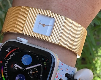 Reloj de pulsera YSL vintage chapado en oro, raro, fabricado en Suiza