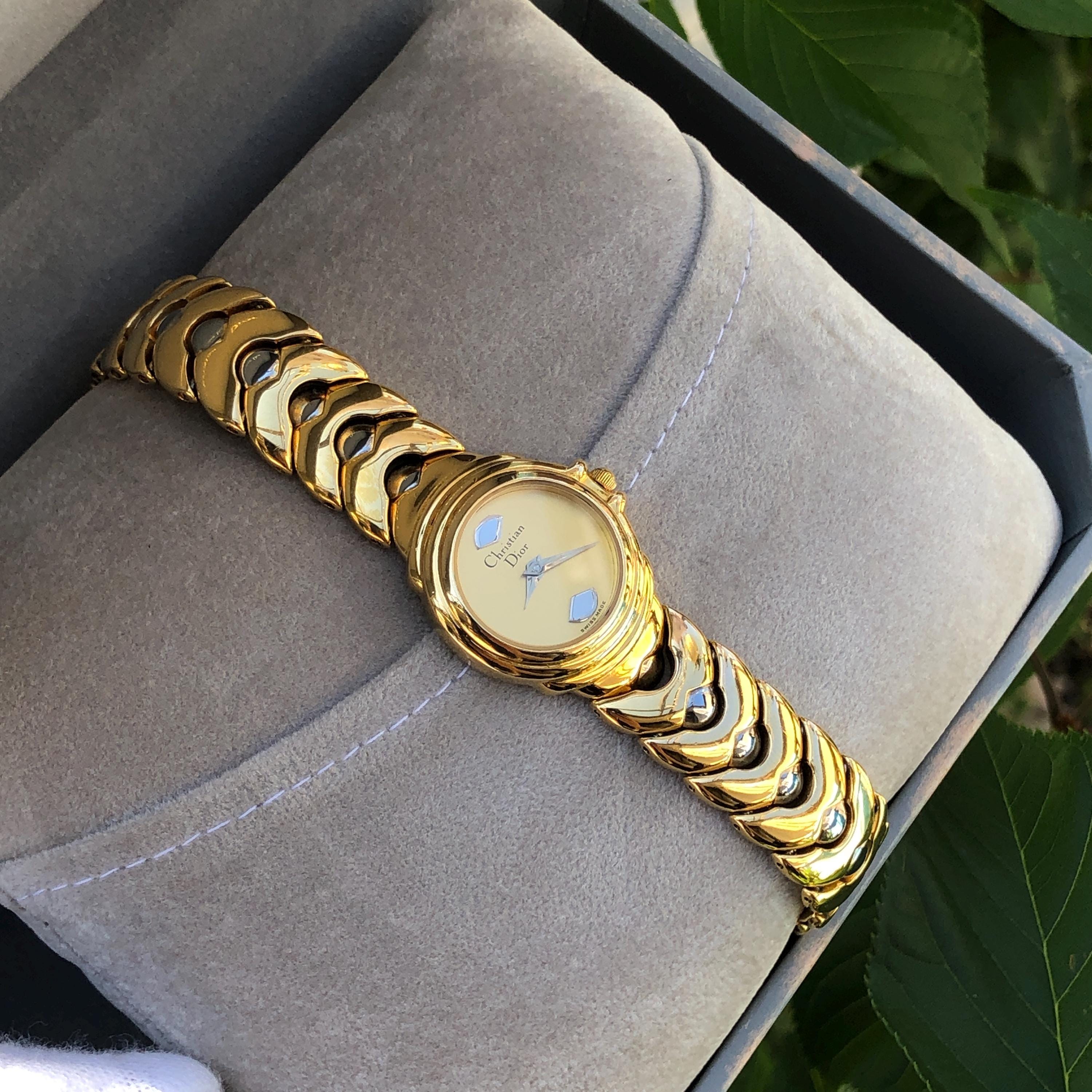 【希少！！】 Christian Vintage RARE Dior Dual Plated Gold Model 3014 時計