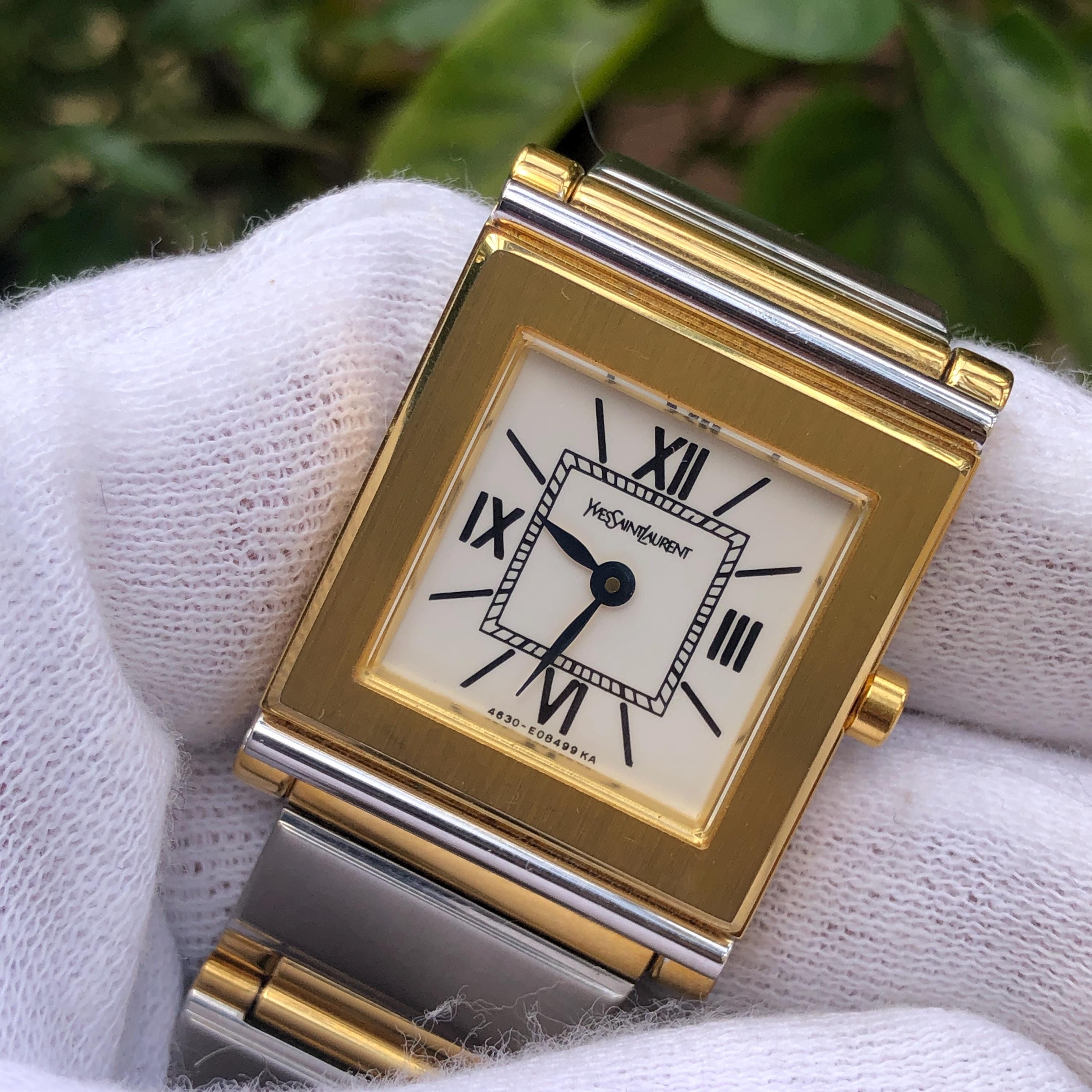 RARE Vintage YSL Yves Saint Laurent Tank 2.5cm Case Face Dual