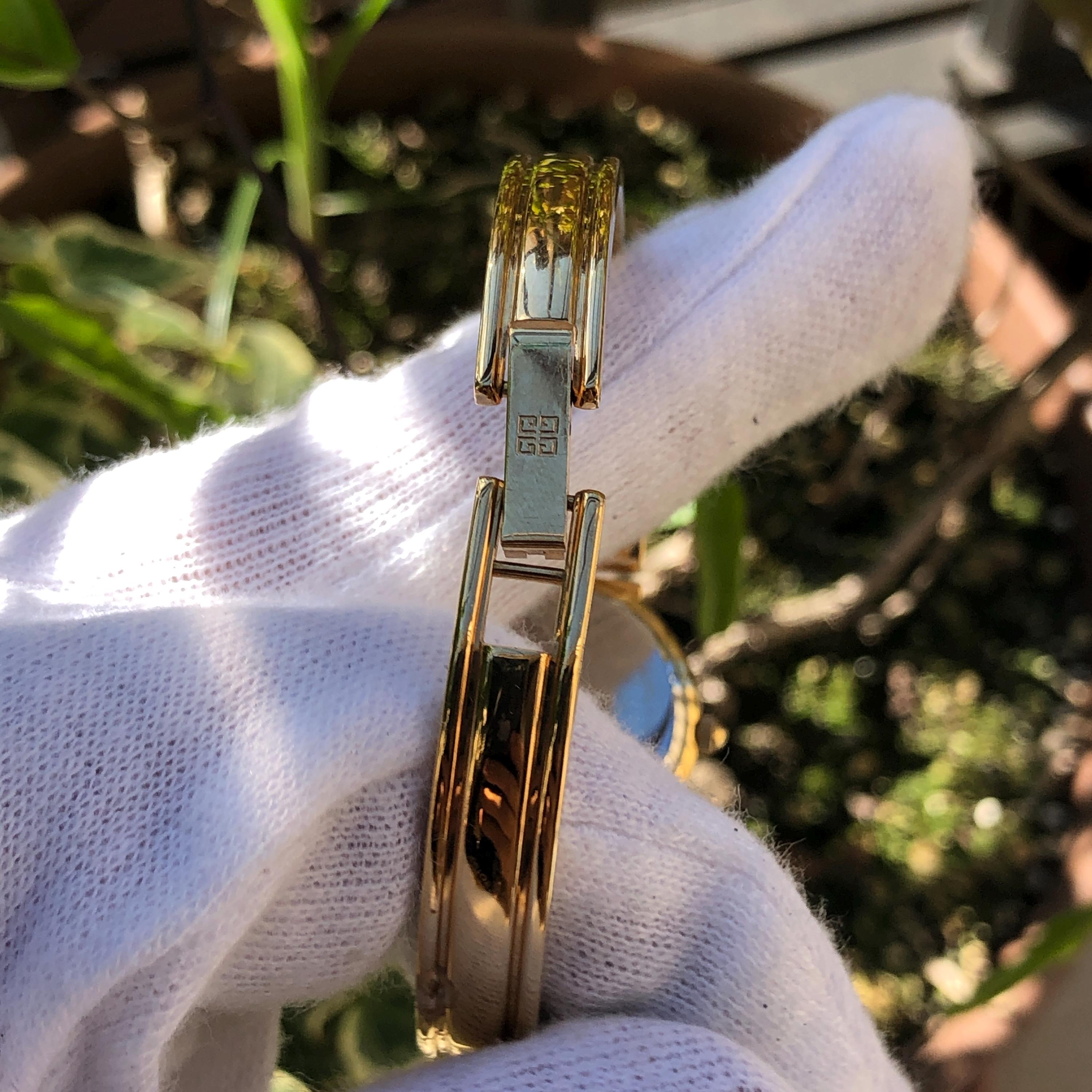 Vintage GIVENCHY Millesime Bangle Watch: Black Dial, Gold Plated