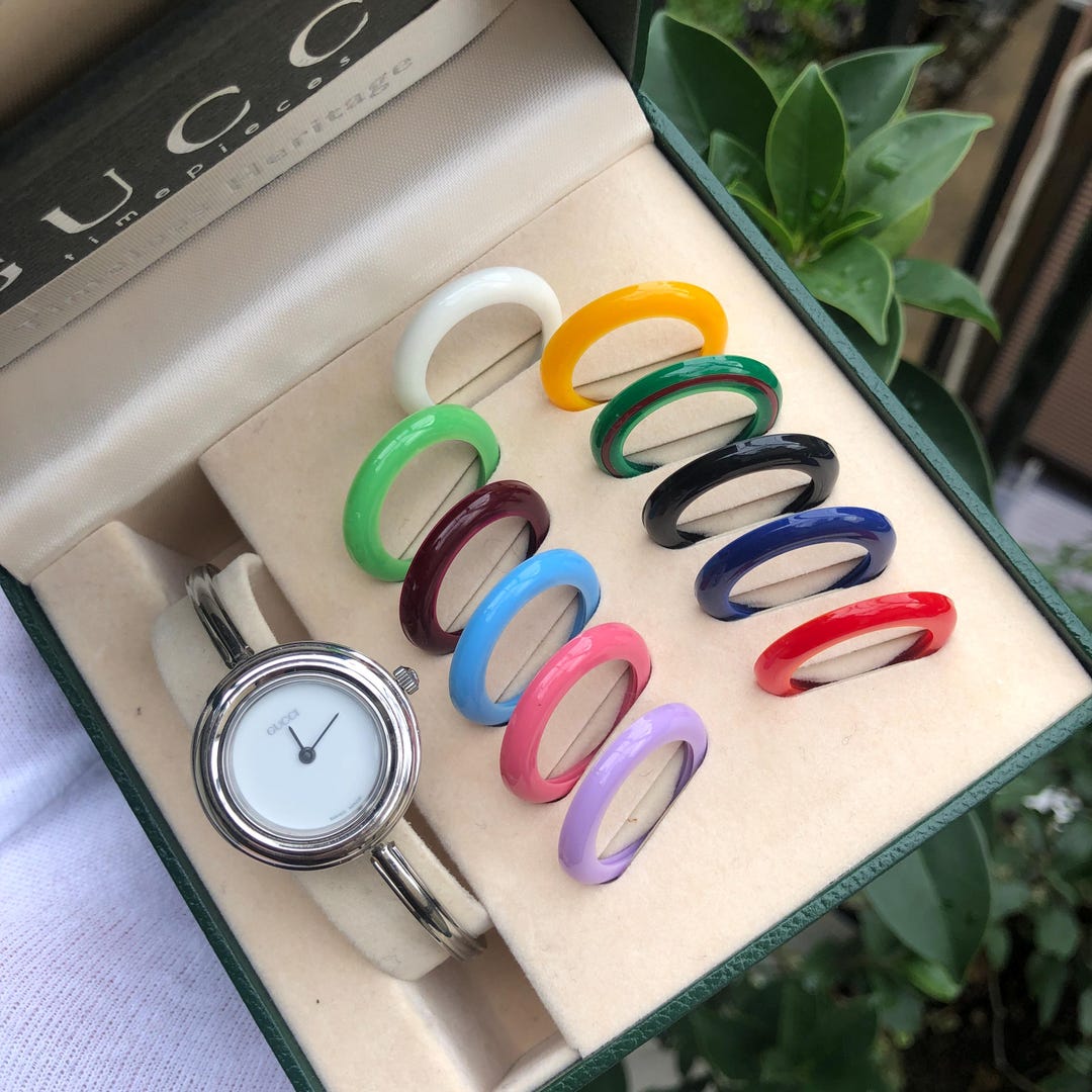 Vintage Gucci Change Bezel 12 Bezel Set Model 11/12.2L SILVER