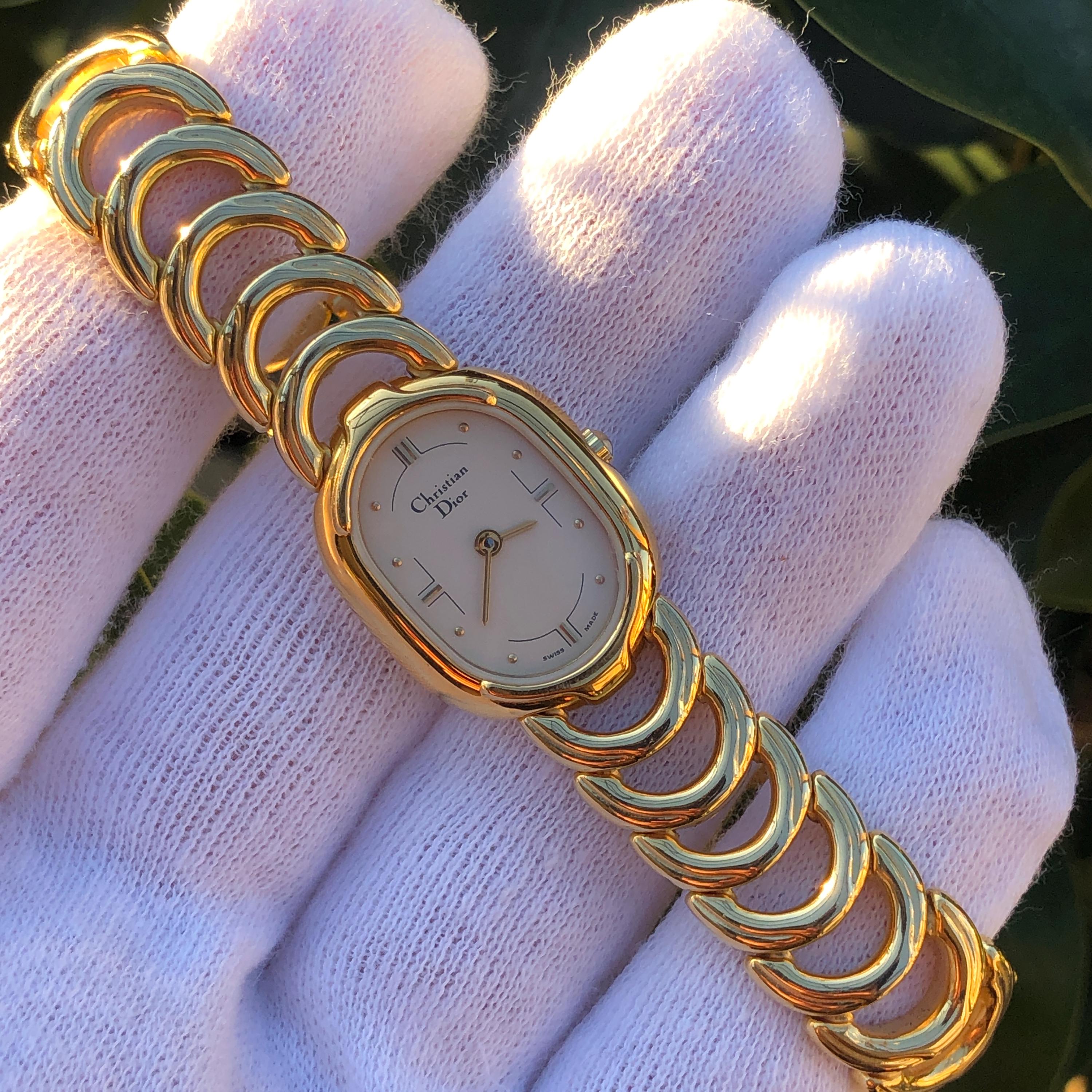 【Christian Dior】レディースウォッチ　ヴィンテージ Christian Dior Vintage Two Tone Ladies Swiss Made Blue Starry