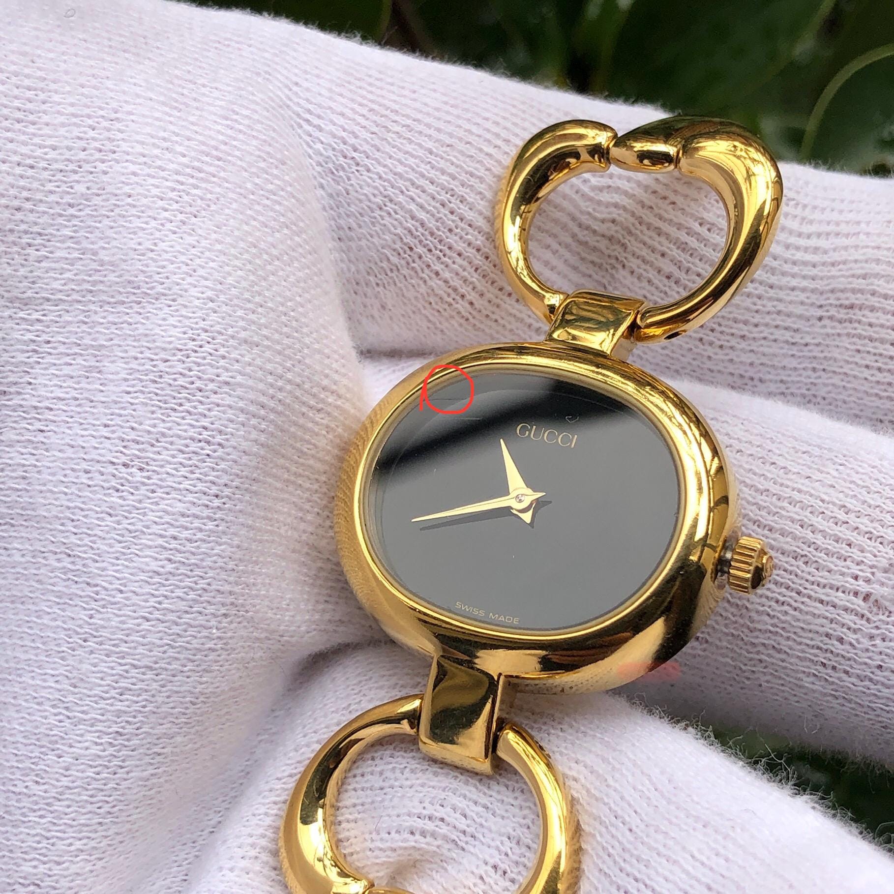 GUCCI 1600 ゴールド 腕時計 RARE VINTAGE GUCCI 1600 Gold Plated Bangle Type Horsebit Lady's