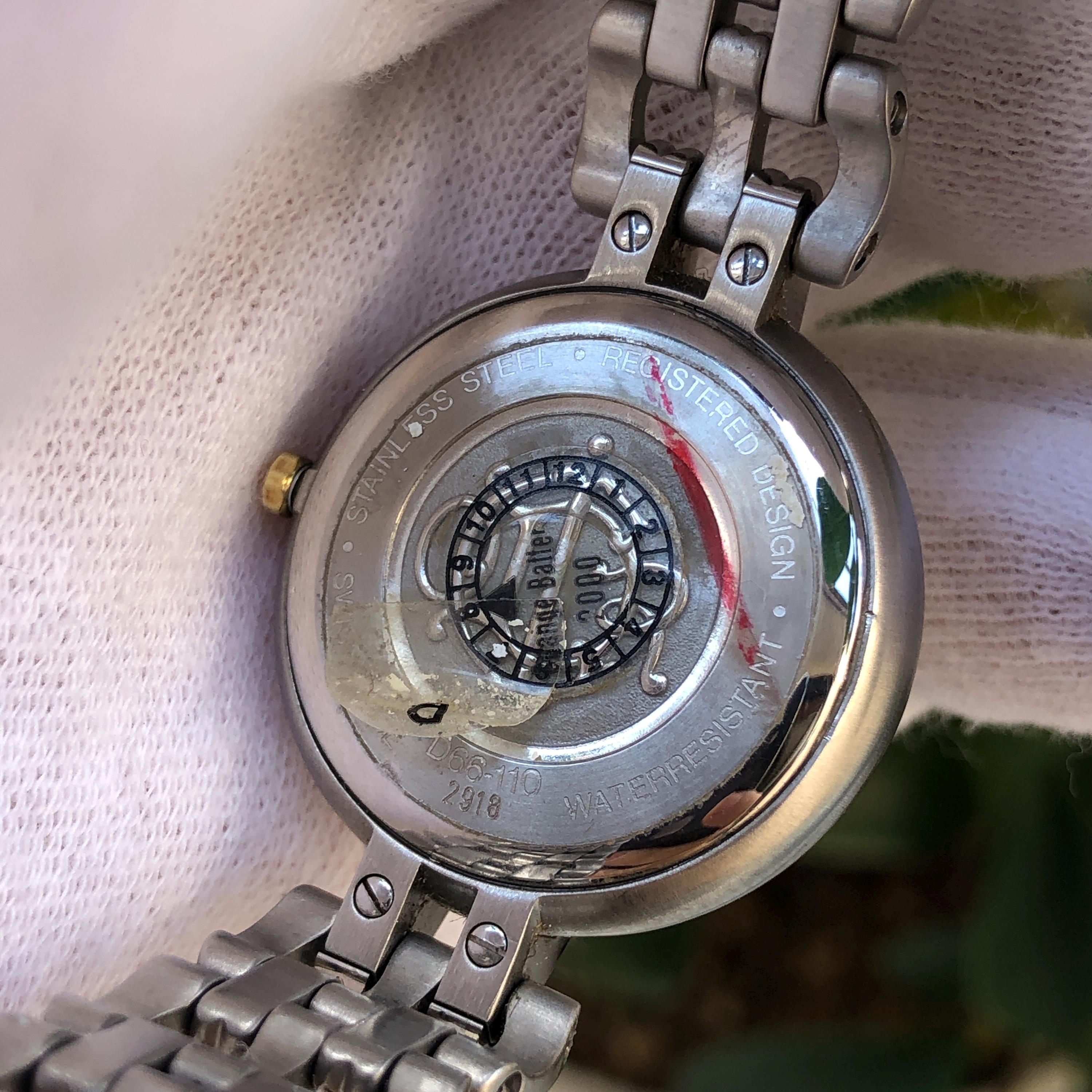 Vintage Christian Dior D66-110 Dual-tone Golden Dial Silver
