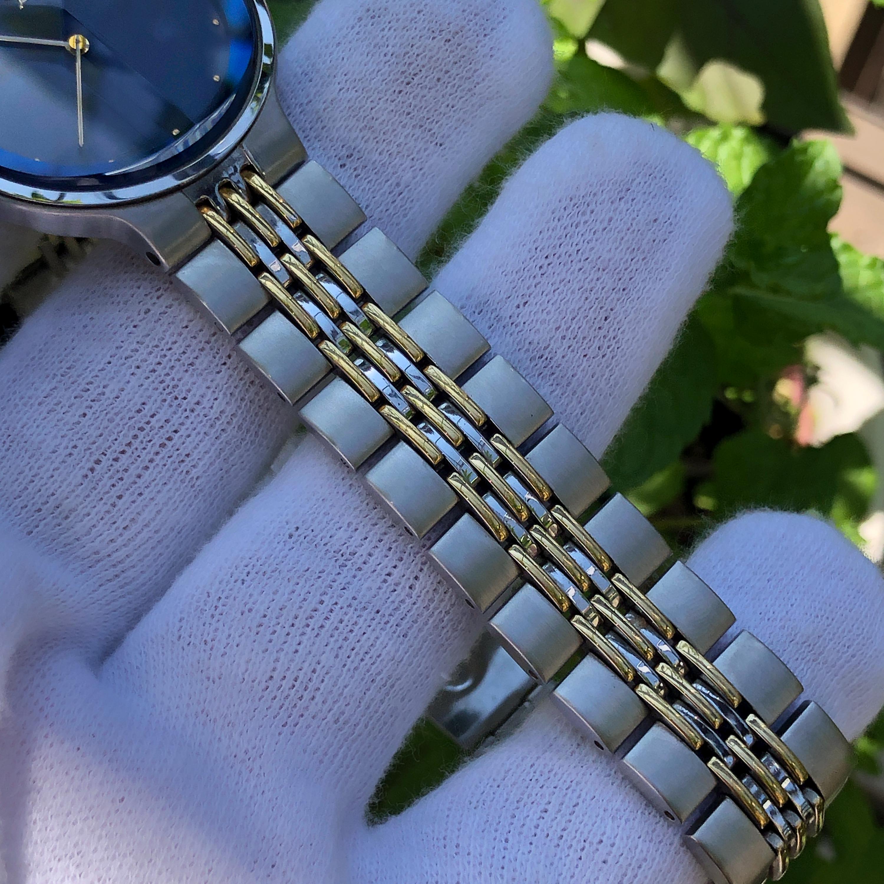 Reserved Rare Vintage YSL Yves Saint Laurent Watch: Blue Dial