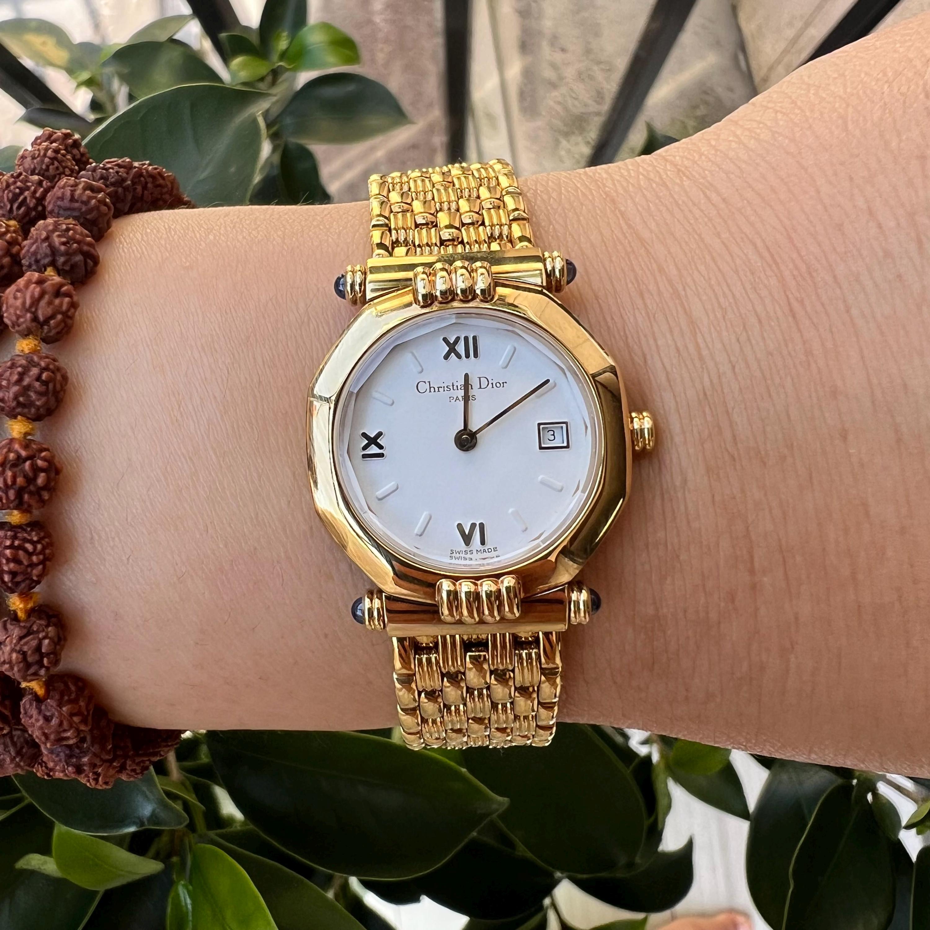Christian Dior レディースウォッチ ゴールド Vintage Christian Dior Octagon Gold Plated Ladies Watch With Box
