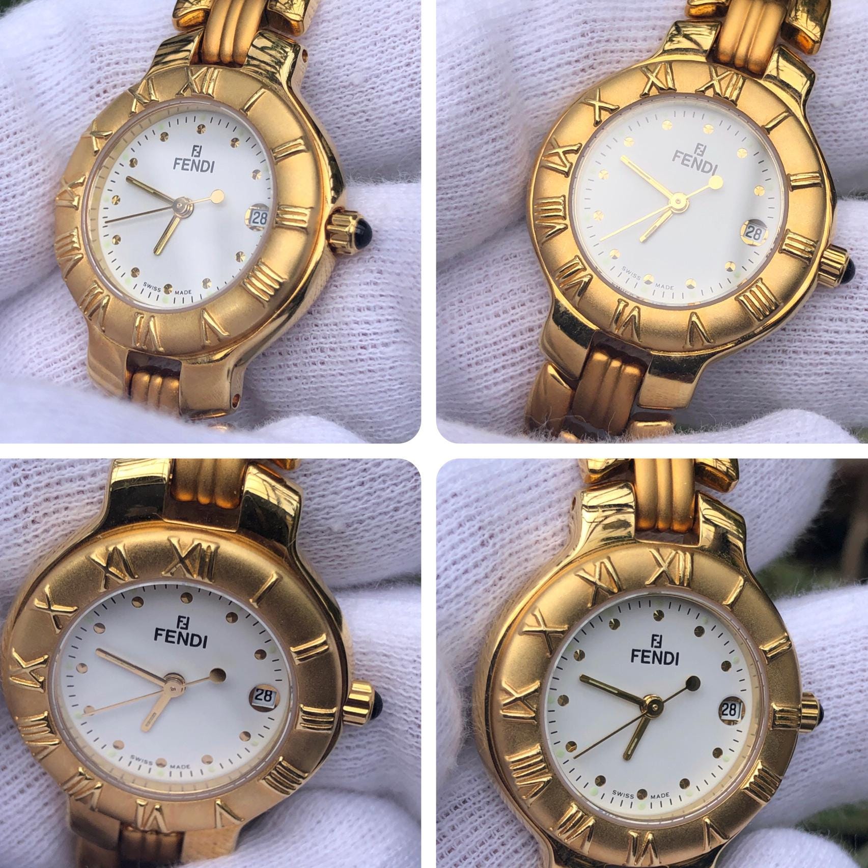Vintage Fendi 900L Gold Plated Watch: White Dial, Box & Papers - Etsy