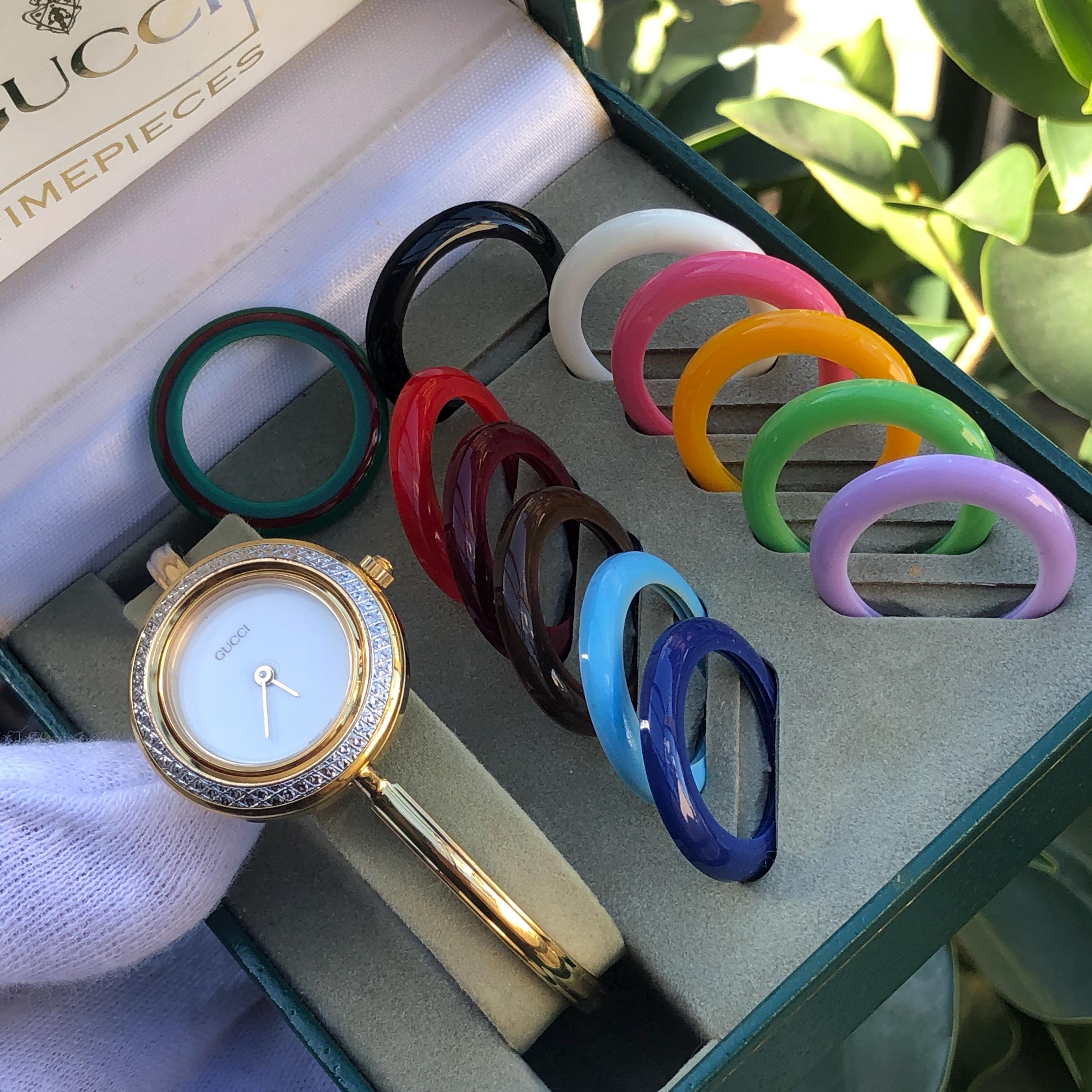 Gucci Vintage Interchangeable Bezel Watch - Etsy