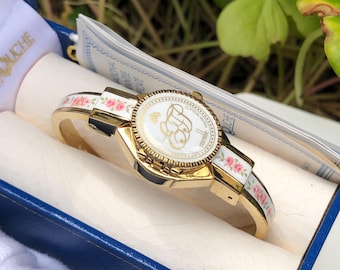 ANDRE MOUCHE ブレスレット腕時計 SWISS MADE Andre Mouche Bracelet Watch Floral Enamel Stone From Japan