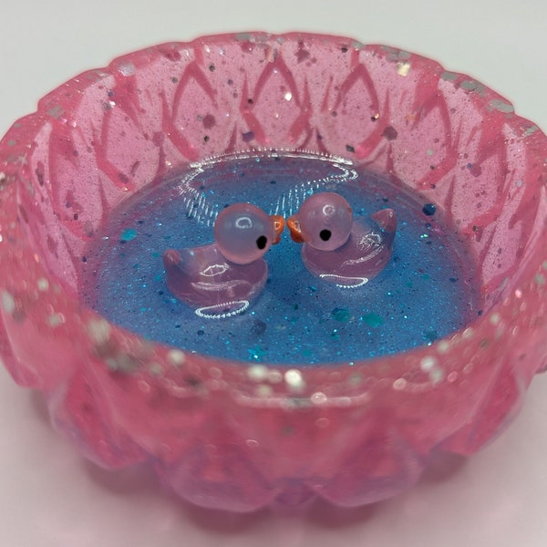 3" Trinket Dish with Glow-in-the-Dark Ducks