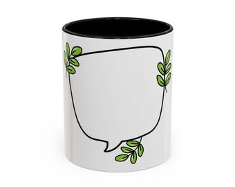 Kundengerechte Akzentkaffeetasse - wunderliches Design mit grünen Blättern