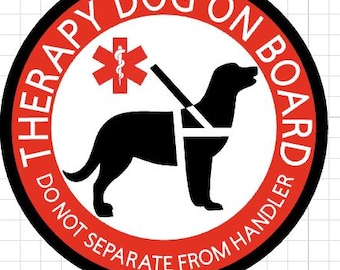 Therapy Dog On Board sticker