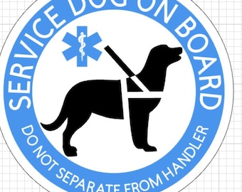 Service Dog On Board sticker
