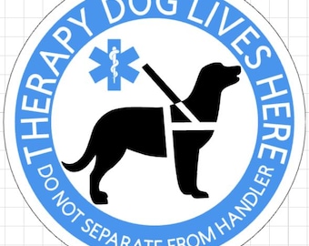 Therapy Dog Lives Here sticker