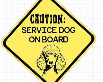 Caution Service Dog On Board Sticker, Medical Alert Car Decal, Waterproof Vinyl Window Sticker, Service Animal Awareness Decal