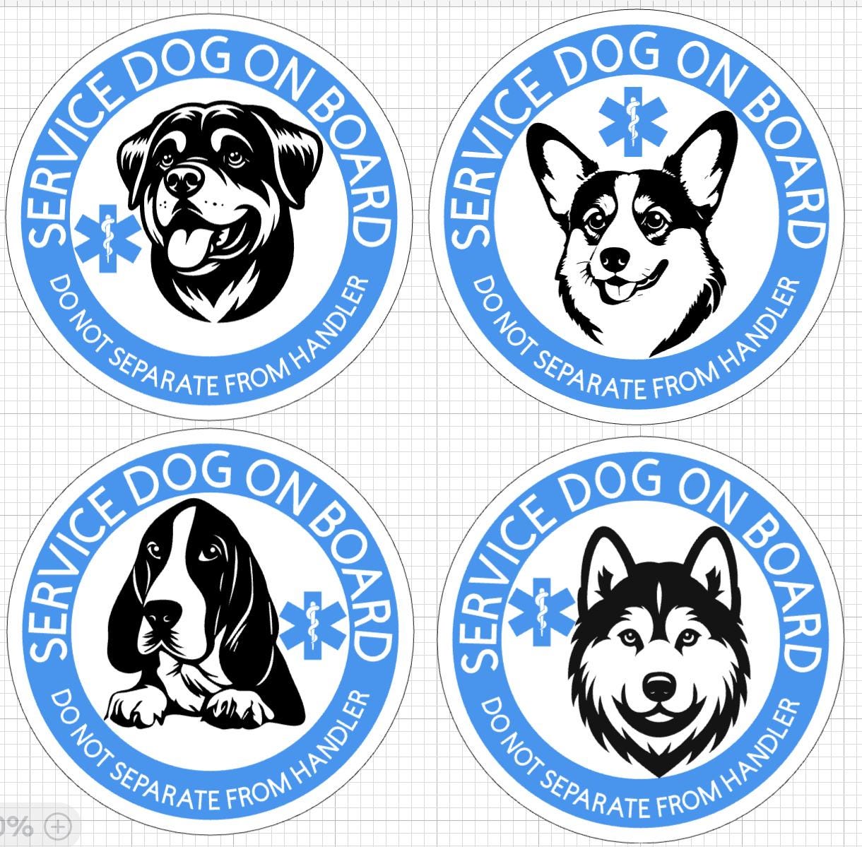 Service Dog on Board Do Not Separate From Handler, Waterproof Vinyl ...
