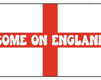 Sticker Come On Engeland | Sticker vlag St. George's kruis | Cadeau voetbalfan Engeland | Waterdicht vinyl | Autoruit laptop bidon