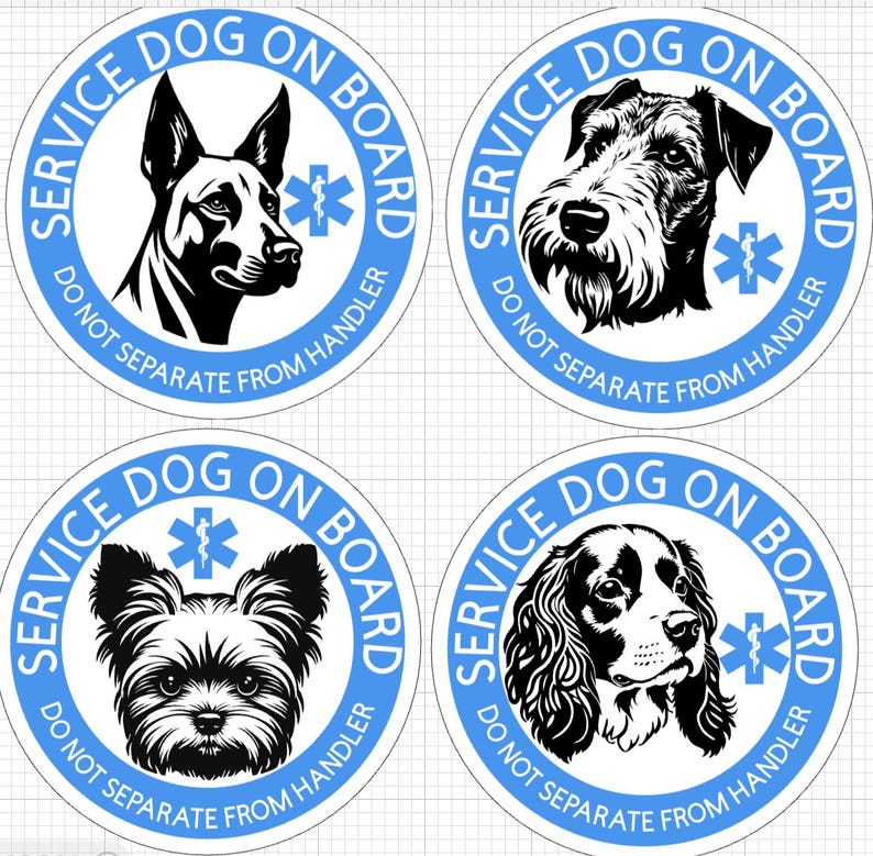 Service Dog on Board Do Not Separate From Handler, Waterproof Vinyl ...