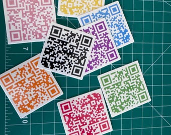 Rickroll QR Code Sticker | Choose Color & Size 2"-7" | Funny Prank Meme Vinyl Decal | Waterproof Laptop Water Bottle Car Sticker
