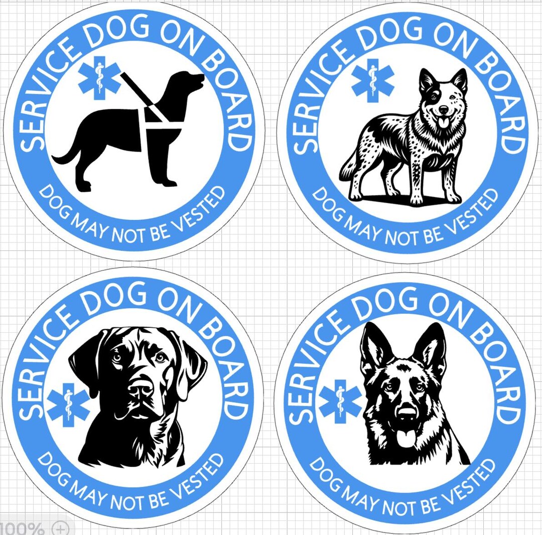 Vested Sticker Service Dog on Board Dog May Not Be Vested Waterproof Vinyl Sticker ...