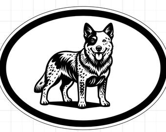 Oval Dog Breed Waterproof Vinyl decal sticker