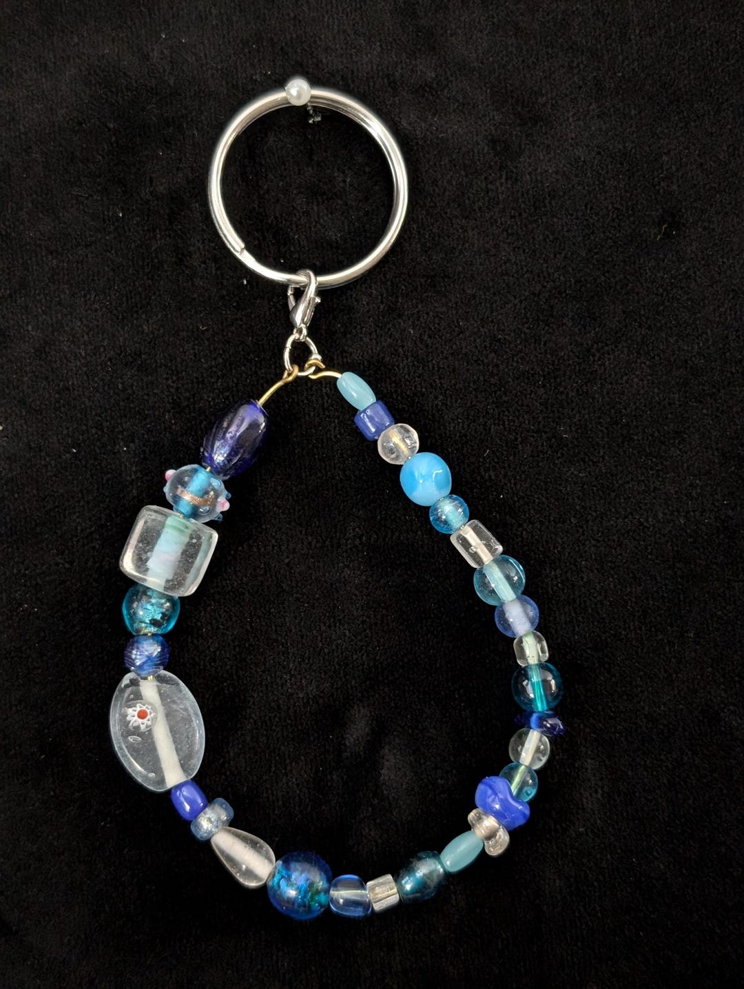 Blue Collage Keychain - Etsy