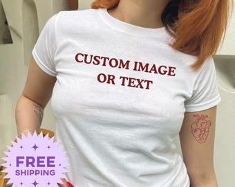 Customizable Baby Tee: Personalized Y2k Style Concert Shirt - Custom picture shirt - Womensclothing - Top selling t shirts - Gift for her