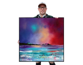 Arran Print, Whiting Bay, Ayrshire, Scotland - Prints of original Scottish Seascape Painting - Goatfell & The Holy Isle Prints