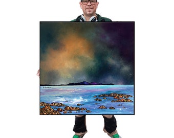 Isle Of Arran From Troon, Ayrshire, Scotland - Art Prints, Canvas Prints & Wall art from an original Scottish Painting - Made In Scotland