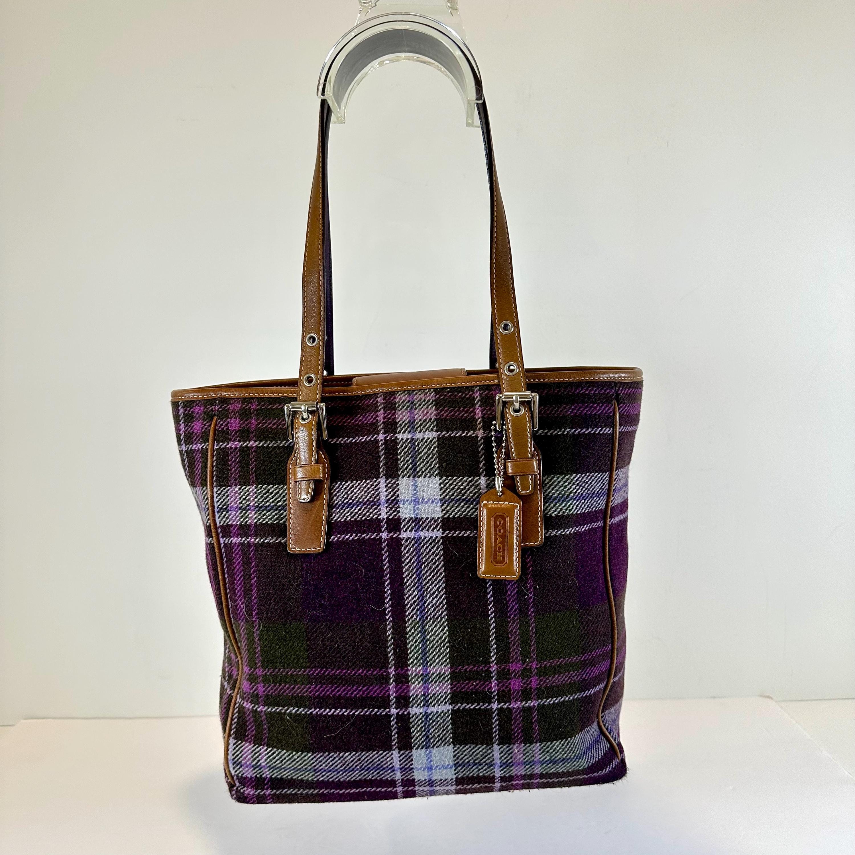バッグ Coach Tartan Wool Plaid & Suede carryall Coach Plaid Wool Exterior Bags & Handbags for Women for sale