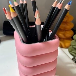 Colourful Desk organizer - Retro inspired| pen and pencil holder | pot storage x5 layers (large), colourful funky gift idea.
