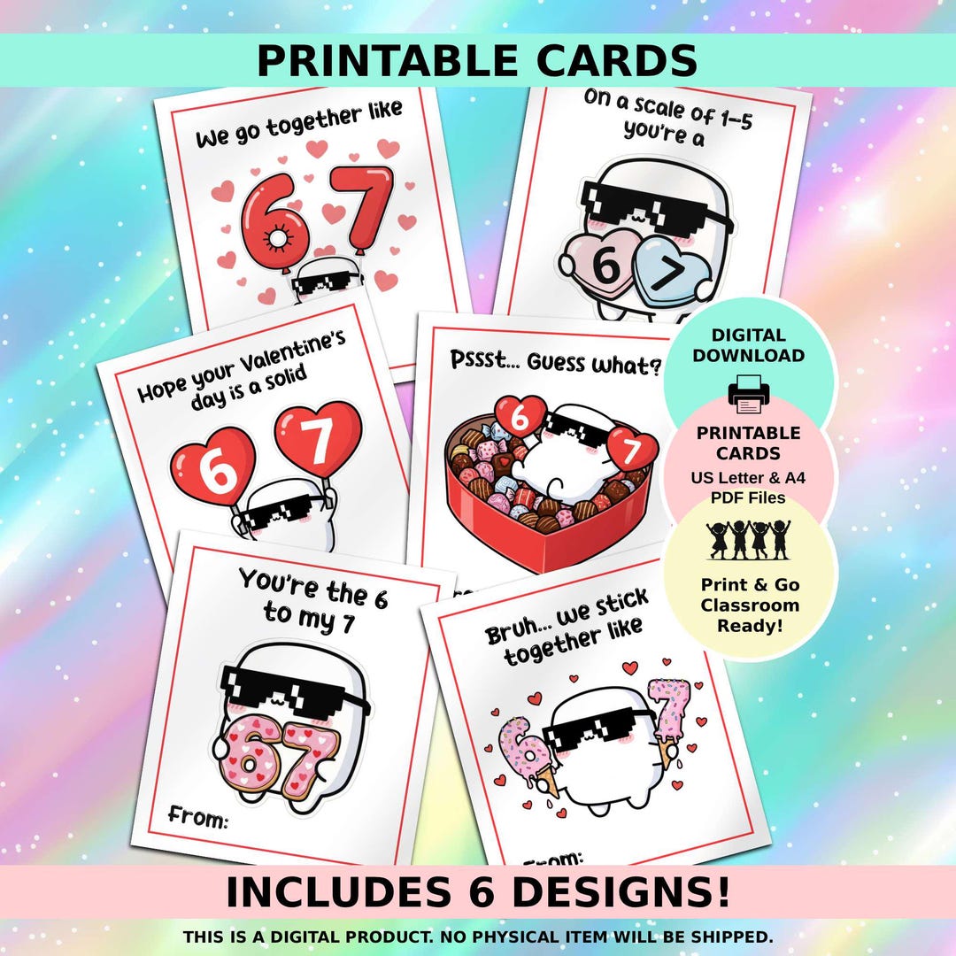 67 Slang Valentine's Day Cards, Funny Kids Teen Tween Gen Alpha Card ...